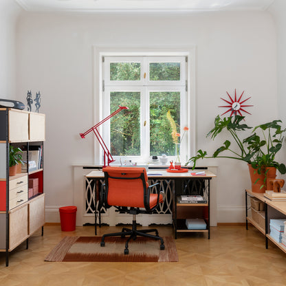 Soft Pad Work Chair EA 217 by Vitra - Deep Black Powder-Coated Aluminium / Cosy 2 Rusty Orange