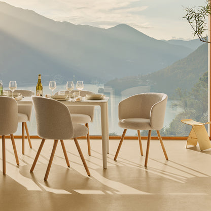 Mikado Mikado Armchair by Vitra - Natural Oak / Nubia 01 Ivory Pearl (F100)