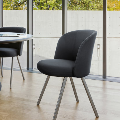 Mikado Side Chair by Vitra - Polished Aluminium / Plano 69 Dark Grey (F30)