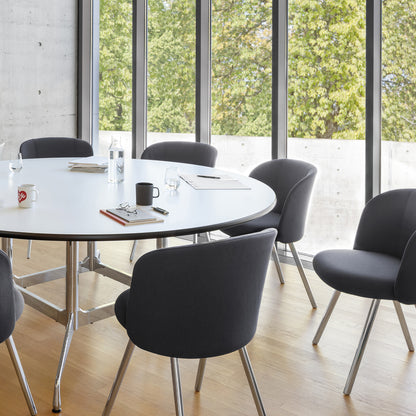 Mikado Side Chair by Vitra - Polished Aluminium / Plano 69 Dark Grey (F30)