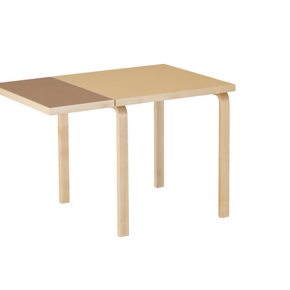 Aalto Table Foldable by Artek - Top: Clay Linoleum / Drop Leaf: Walnut Linoleum