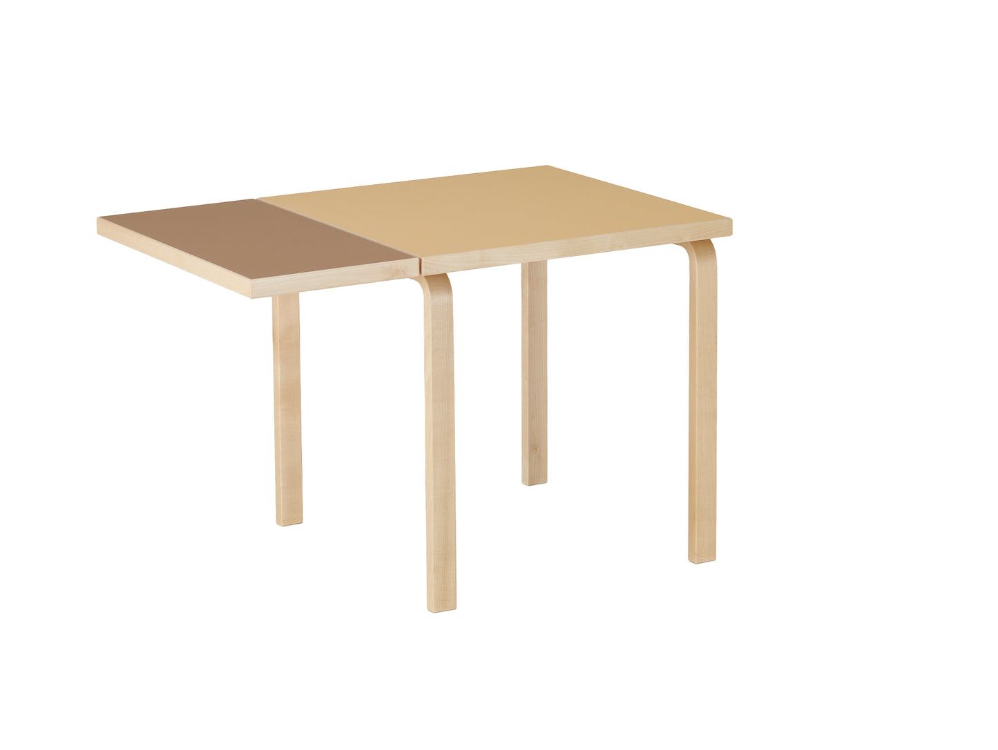 Aalto Table Foldable by Artek - Top: Clay Linoleum / Drop Leaf: Walnut Linoleum