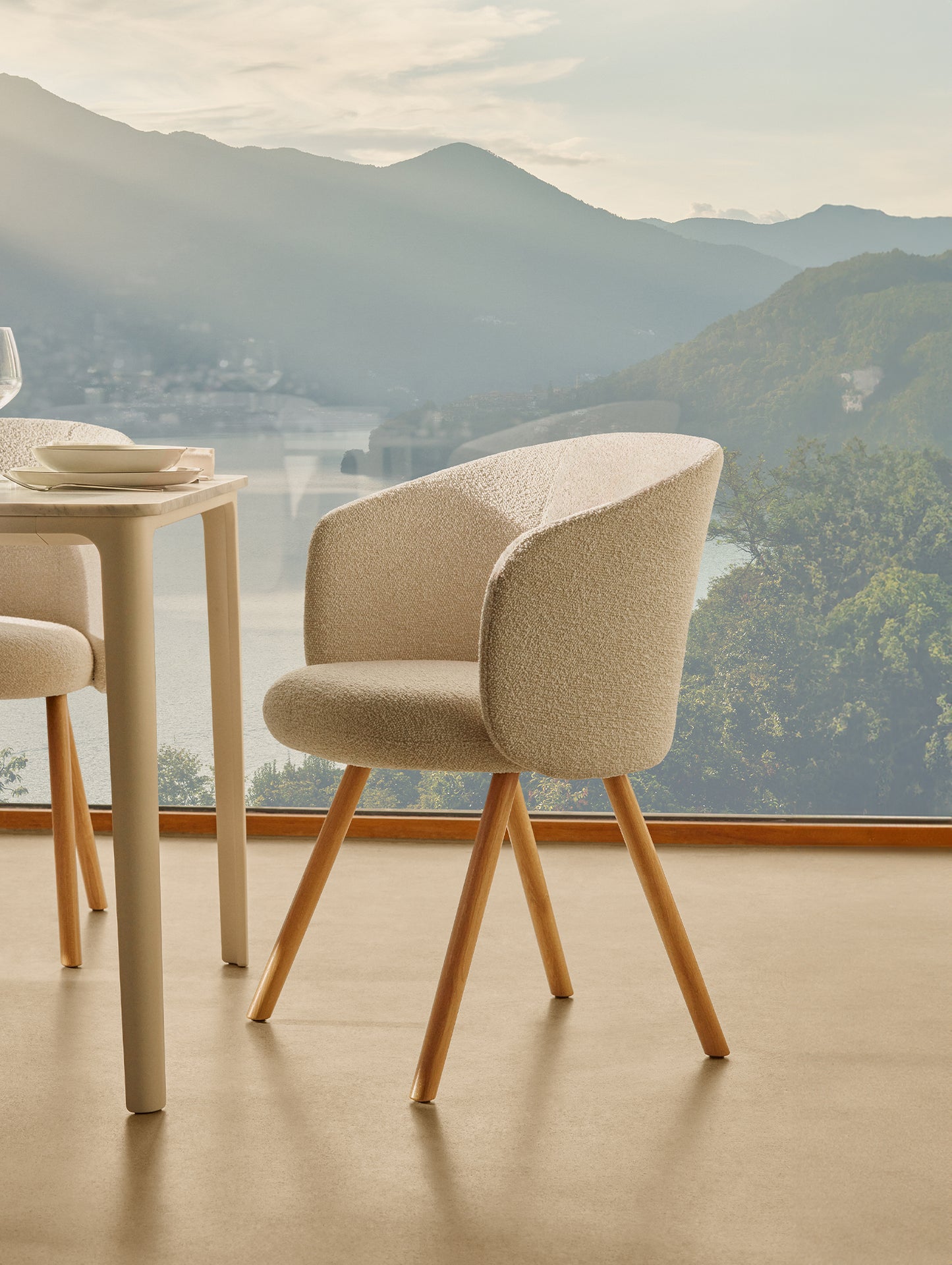 Mikado Mikado Armchair by Vitra - Natural Oak / Nubia 01 Ivory Pearl (F100)