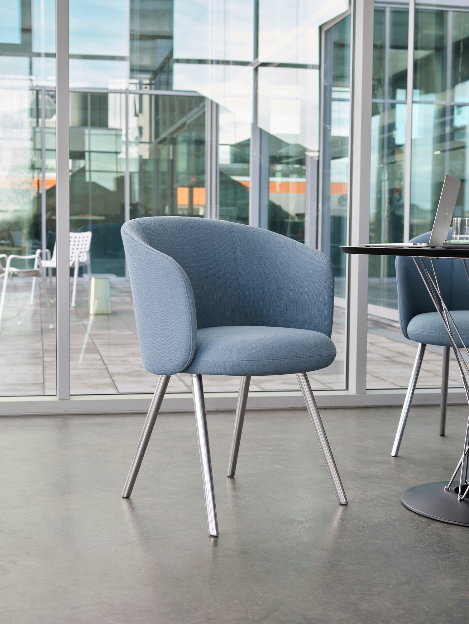 Mikado Mikado Armchair by Vitra - Polished Aluminium / Volo Ice Blue