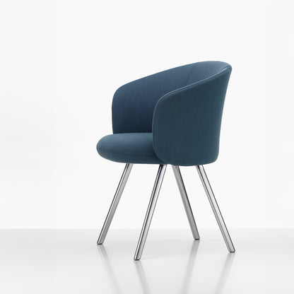 Mikado Mikado Armchair by Vitra - Polished Aluminium / Volo 10 Indigo (F60)