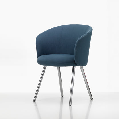 Mikado Mikado Armchair by Vitra - Polished Aluminium / Volo 10 Indigo (F60)