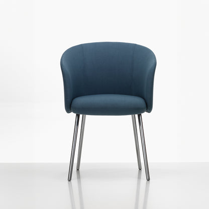 Mikado Mikado Armchair by Vitra - Polished Aluminium / Volo 10 Indigo (F60)