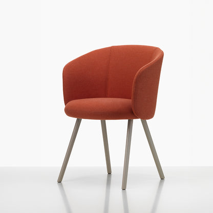 Mikado Mikado Armchair by Vitra -  Chalk Powder-Coated Aluminium / Credo 23 Pale Rose Dark Orange (F120)