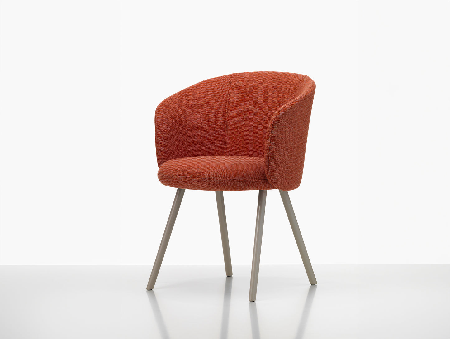 Mikado Mikado Armchair by Vitra -  Chalk Powder-Coated Aluminium / Credo 23 Pale Rose Dark Orange (F120)