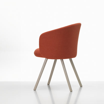 Mikado Mikado Armchair by Vitra -  Chalk Powder-Coated Aluminium / Credo 23 Pale Rose Dark Orange (F120)