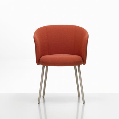 Mikado Mikado Armchair by Vitra -  Chalk Powder-Coated Aluminium / Credo 23 Pale Rose Dark Orange (F120)