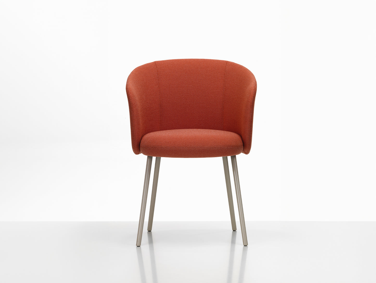 Mikado Mikado Armchair by Vitra -  Chalk Powder-Coated Aluminium / Credo 23 Pale Rose Dark Orange (F120)