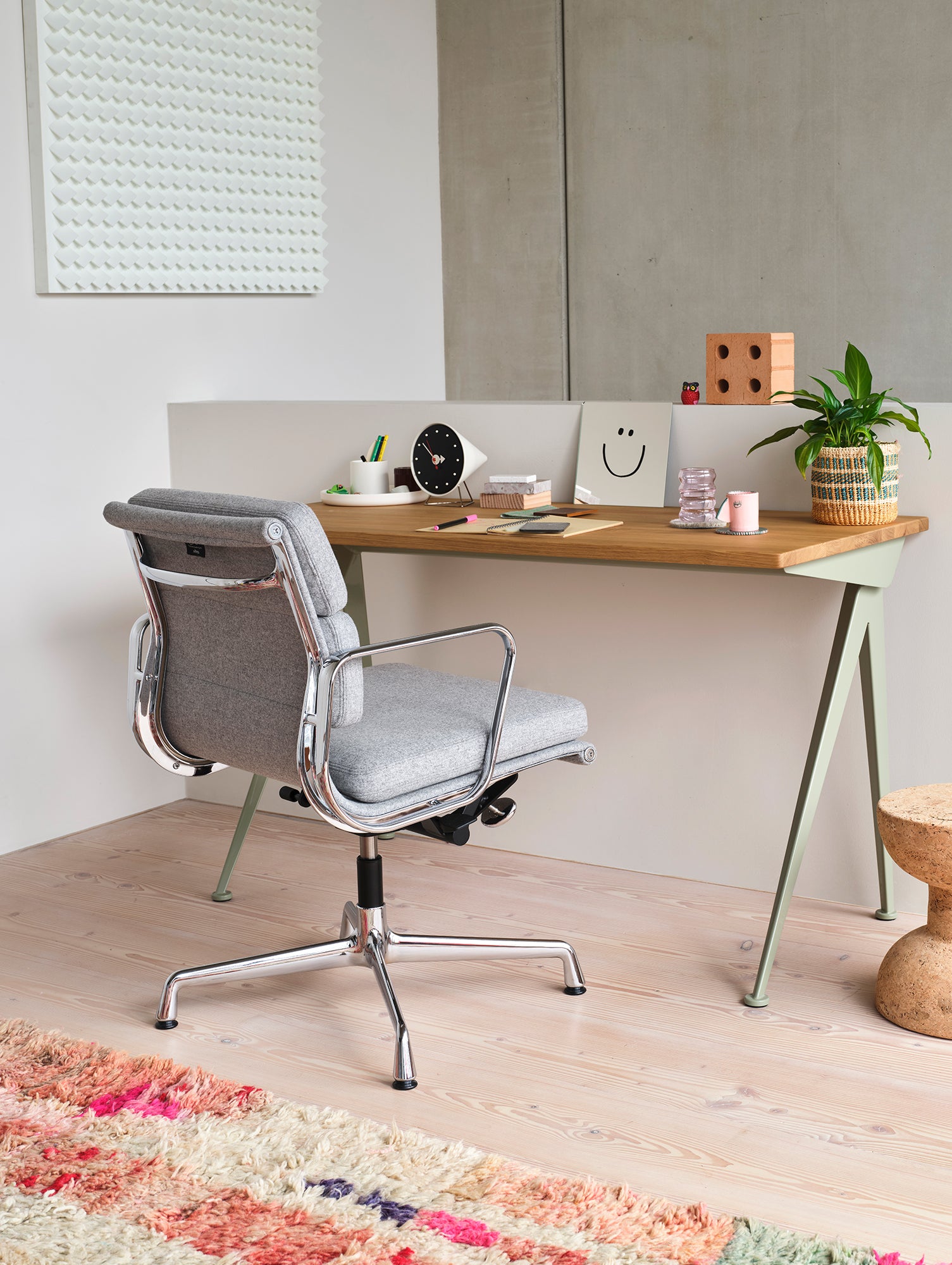 Soft Pad Office Chair EA 231 by Vitra - Cosy 2 Pebble Grey (F80)