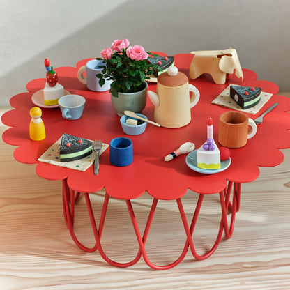 Flower Table by Vitra - Small / Red Powder-Coated Steel
