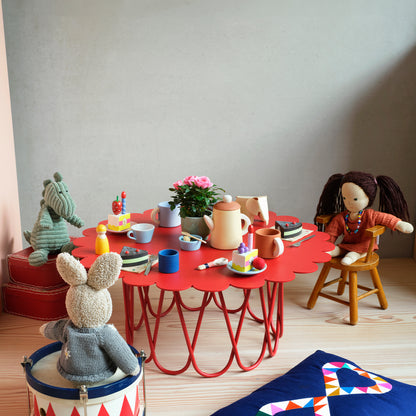 Flower Table by Vitra - Small / Red Powder-Coated Steel