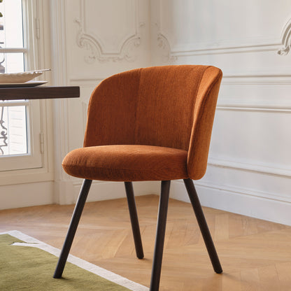 Mikado Side Chair by Vitra - Dark stained solid oak / Iroko 2 15 Cognac (F80)