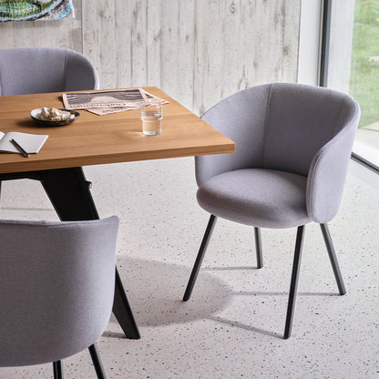 EM Table (Solid Oak Tabletop) by Vitra - Solid Oak / Deep Black Base