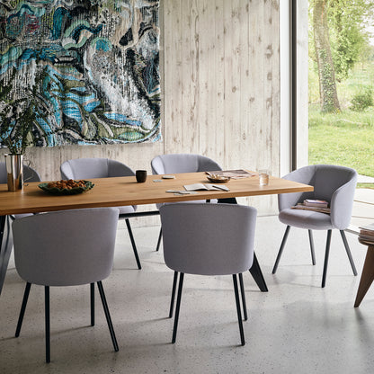 EM Table (Solid Oak Tabletop) by Vitra - Solid Oak / Deep Black Base