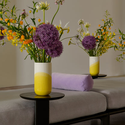 Herringbone Vessels by Vitra - Yellow Ribbed Vase