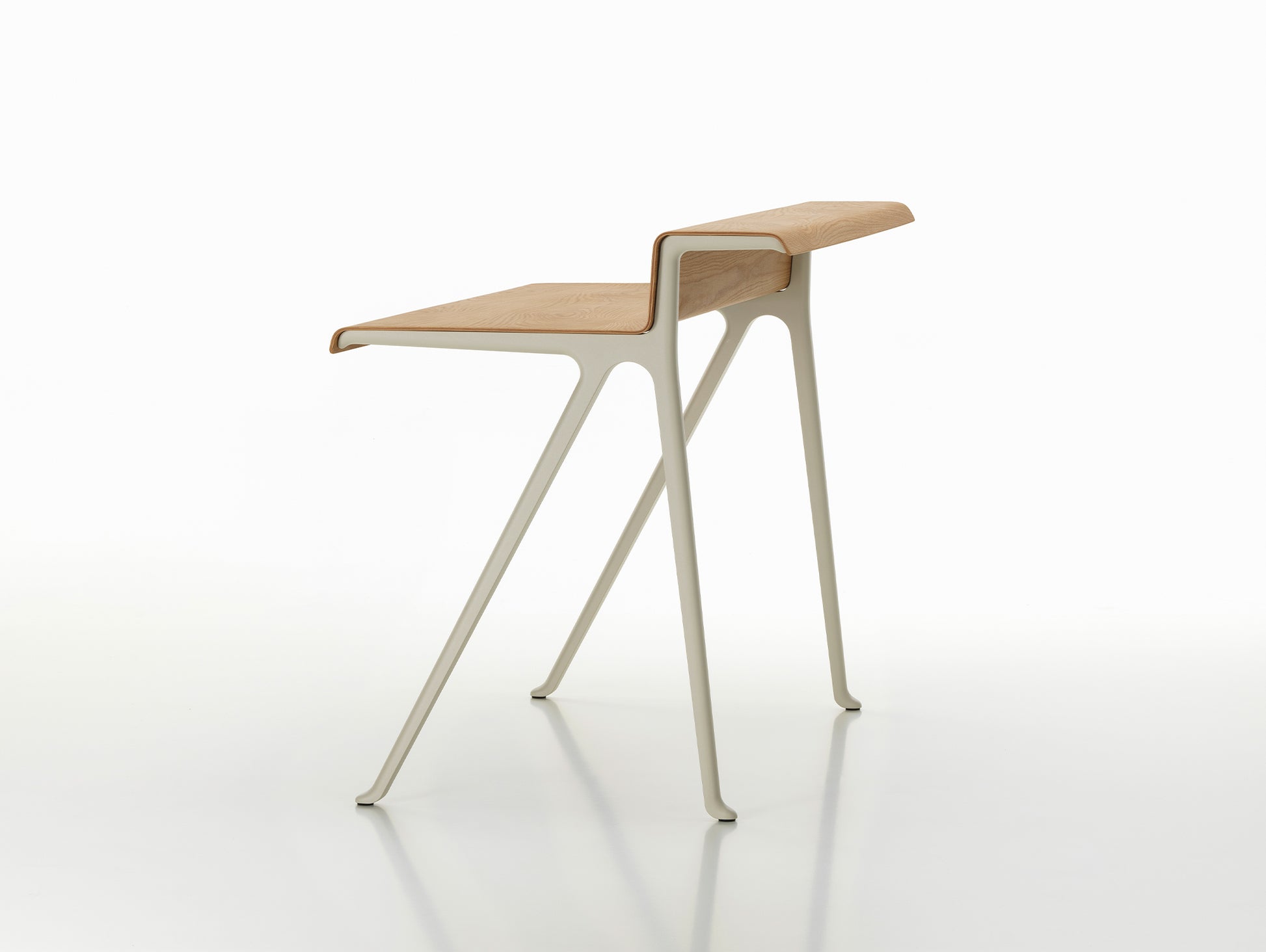 Courier Desk by Vitra - Light Oak Veneer Tabletop / Chalk Aluminium Base