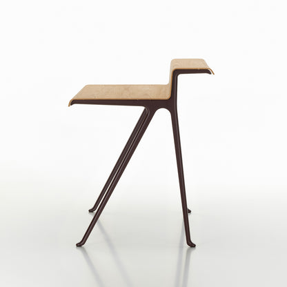 Courier Desk by Vitra - Light Oak Veneer Tabletop / Dark Bordeaux Aluminium Base