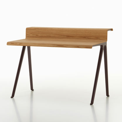 Courier Desk by Vitra - Light Oak Veneer Tabletop / Dark Bordeaux Aluminium Base