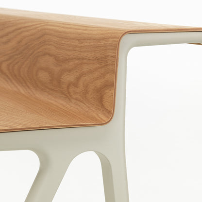 Courier Desk by Vitra - Light Oak Veneer Tabletop / Chalk Aluminium Base