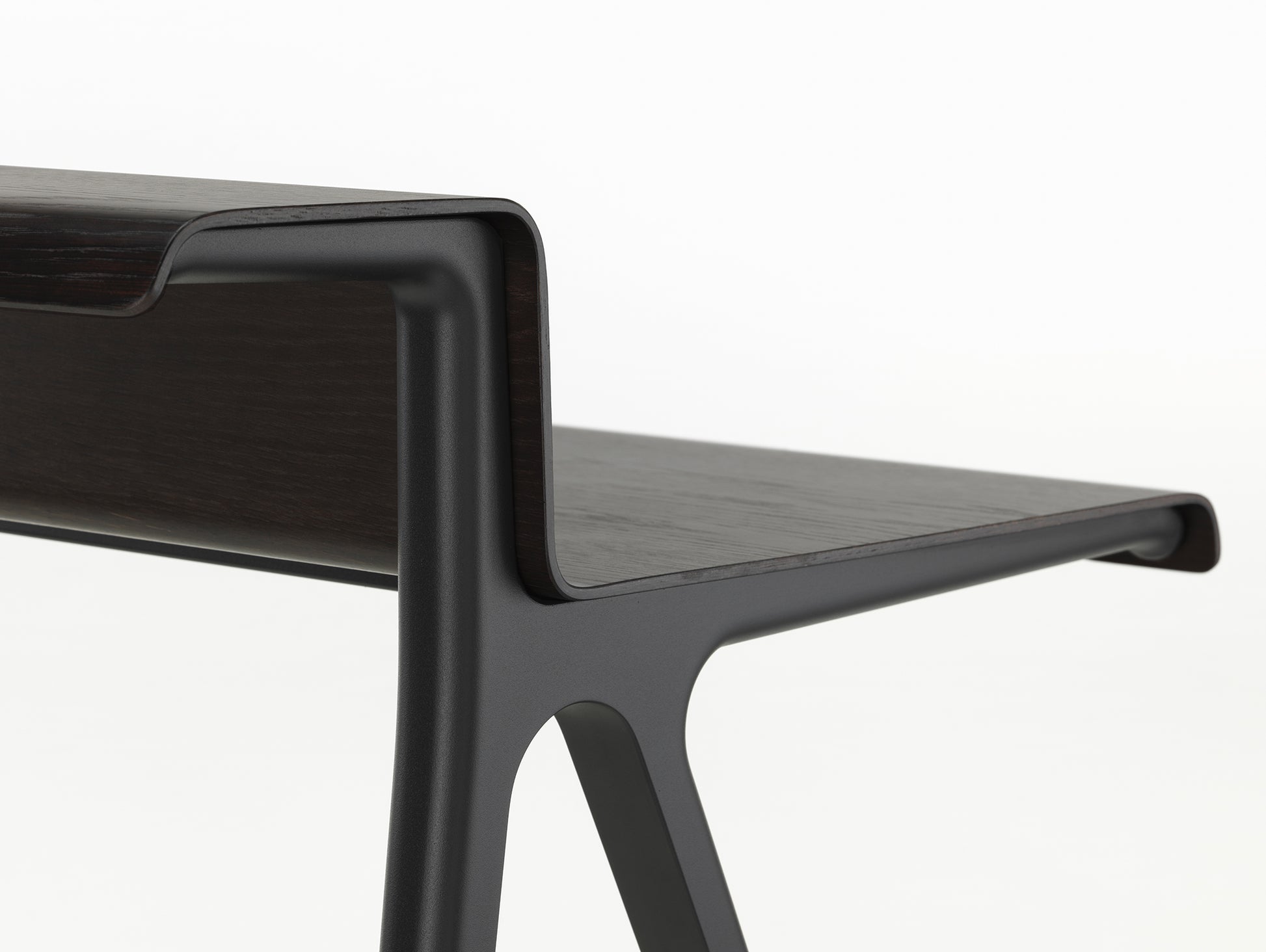 Courier Desk by Vitra - Dark Oak Veneer / Deep Black Aluminium Base