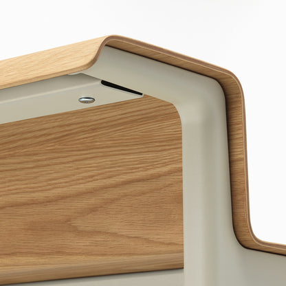 Courier Desk by Vitra - Light Oak Veneer Tabletop / Chalk Aluminium Base
