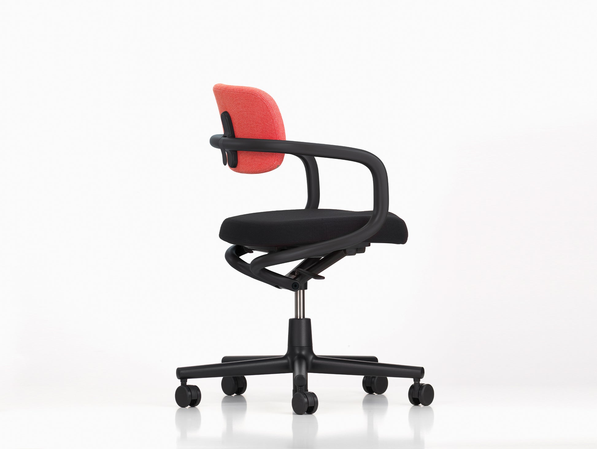 Allstar Office Chair by Vitra - Hopsak 66 Nero Seat / Hopsak 68 Pink Poppy Red Backrest (F60)