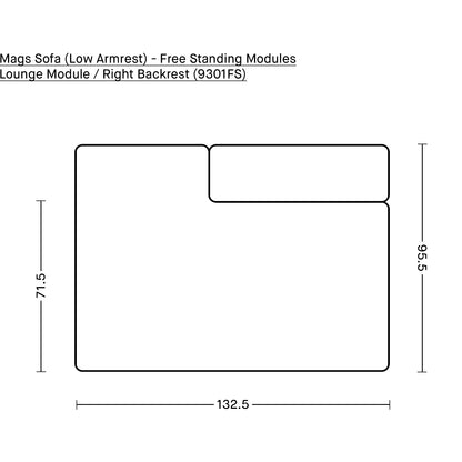 Mags Sofa (Low Armrest) - Free Standing Modules by HAY / Lounge Module / Right Backrest (9301FS)