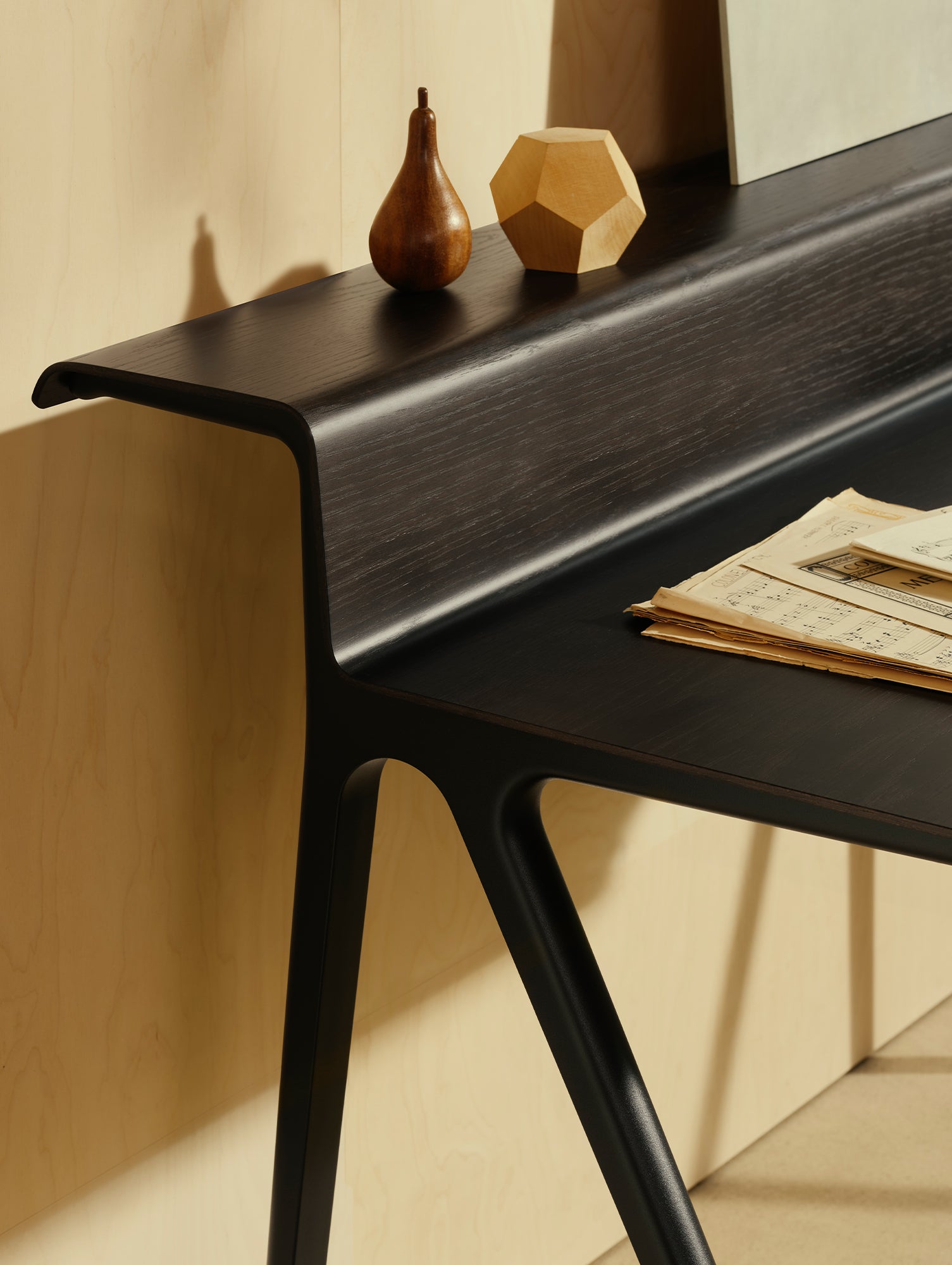 Courier Desk by Vitra - Dark Oak Veneer / Deep Black Aluminium Base
