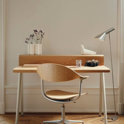Courier Desk by Vitra - Light Oak Veneer Tabletop / Chalk Aluminium Base