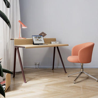 Courier Desk by Vitra - Light Oak Veneer / Dark Bordeaux Aluminium Base