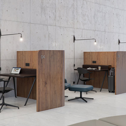 Courier Desk by Vitra - Dark Oak Veneer / Deep Black Aluminium Base
