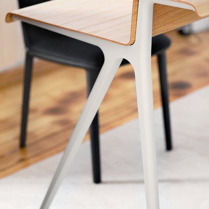 Courier Desk by Vitra - Light Oak Veneer Tabletop / Chalk Aluminium Base