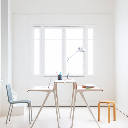Courier Desk by Vitra - Light Oak Veneer Tabletop / Chalk Aluminium Base