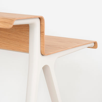 Courier Desk by Vitra - Light Oak Veneer Tabletop / Chalk Aluminium Base