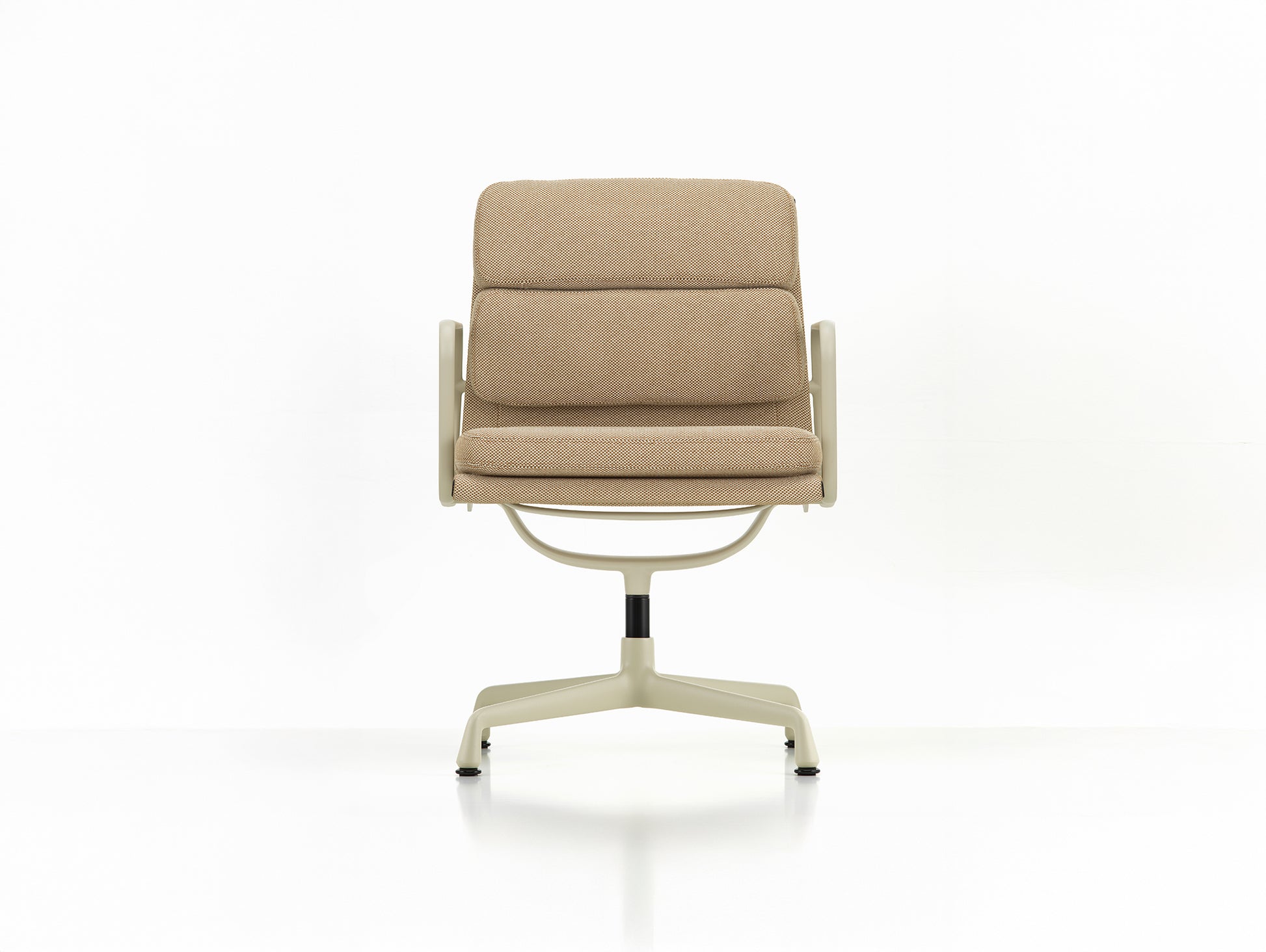 Soft Pad Conference Chair EA 208 by Vitra - Chalk Powder-Coated Aluminium / Laser RE Papyrus Cream (F40)