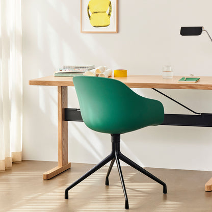 Passerelle Desk by HAY - Oak Tabletop with Oak Frame / Ink Black Crossbar