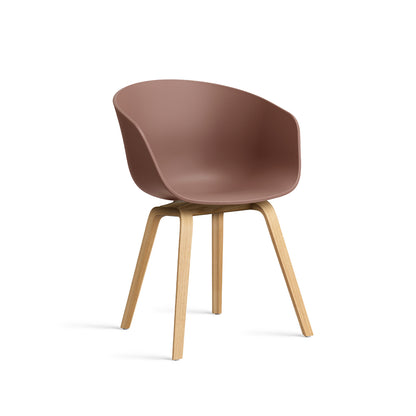 About A Chair AAC 2 (New Colours) by HAY - Lacquered Oak / Soft Brick 2.0