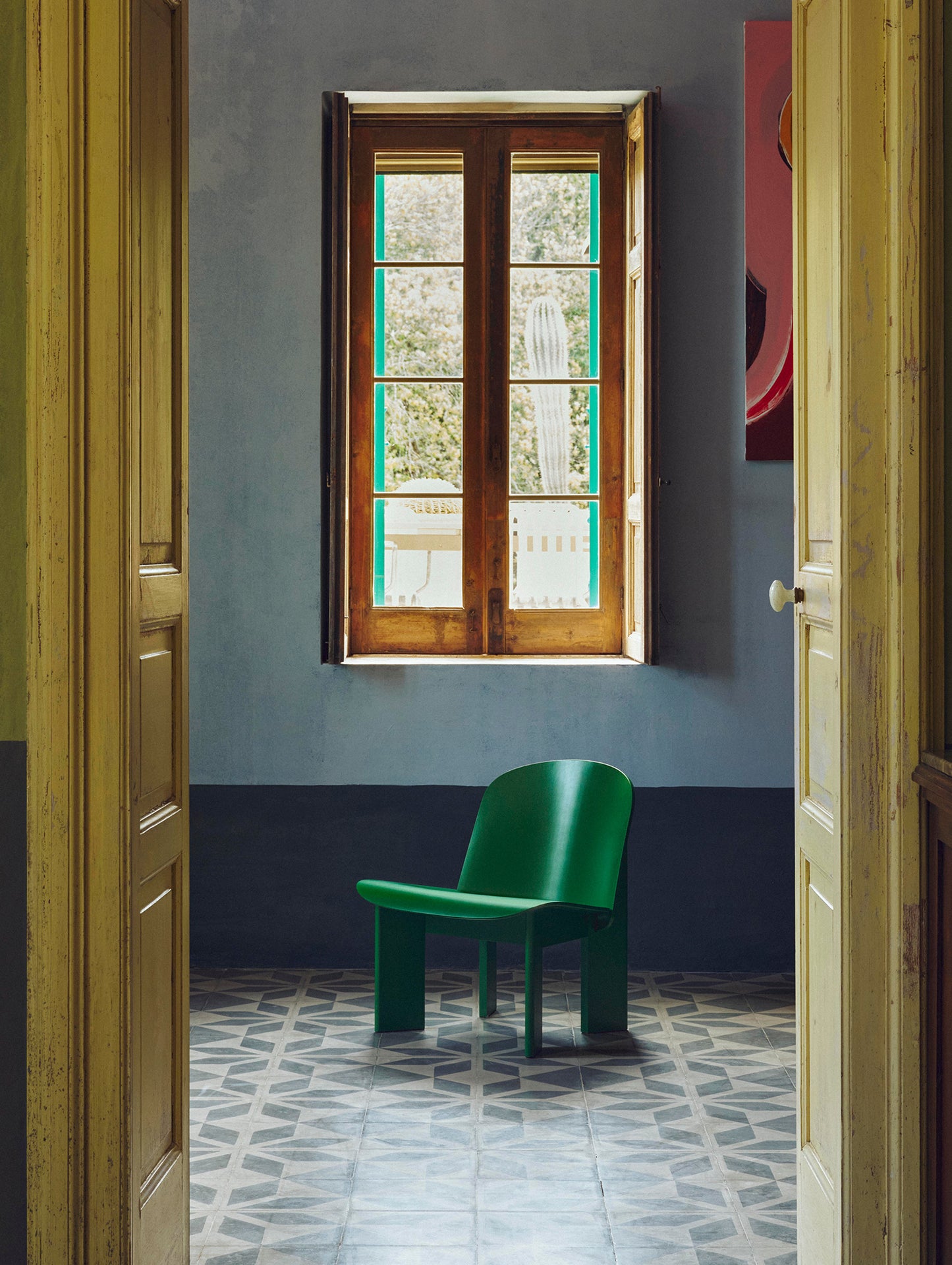 Chisel Lounge Chair by HAY - Lush Green Lacquered Beech