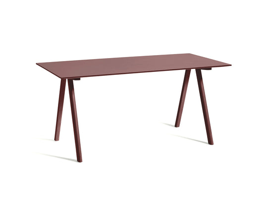 Copenhague Desk CPH 10 by HAY - Burgundy Linoleum Tabletop / Bordeaux Lacquered Oak Base