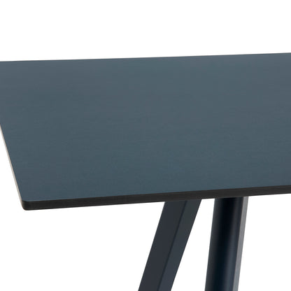 Copenhague Dining Table CPH30 by HAY / Deep Blue Lacquered Oak (Water-Based) / Smokey Blue Linoleum (Forbo 4179) Tabletop