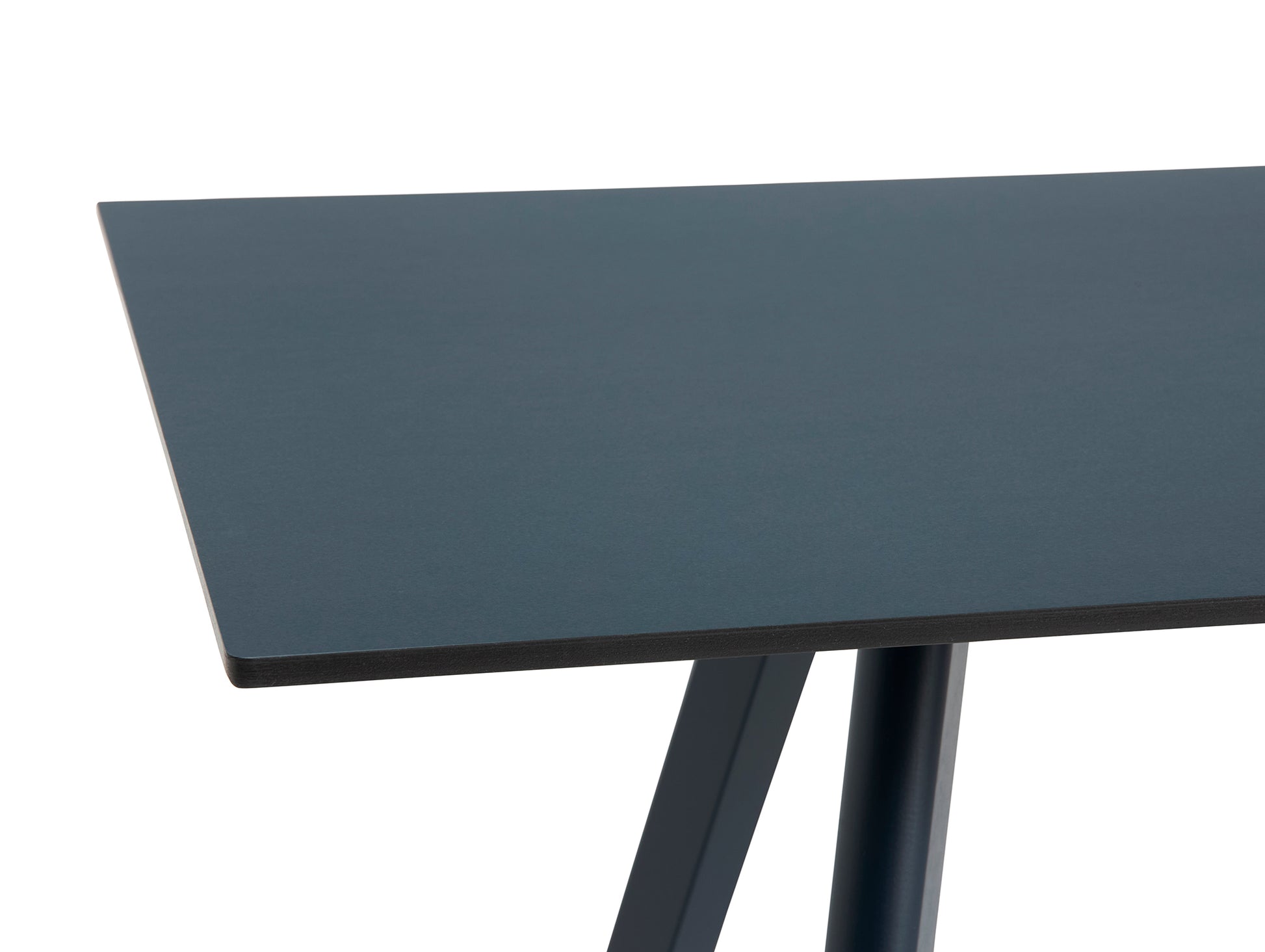 Copenhague Dining Table CPH30 by HAY / Deep Blue Lacquered Oak (Water-Based) / Smokey Blue Linoleum (Forbo 4179) Tabletop