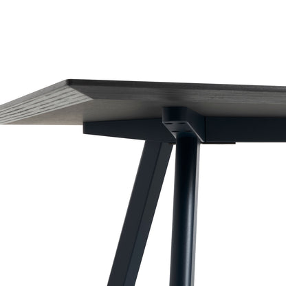 Copenhague Dining Table CPH30 by HAY / Deep Blue Lacquered Oak (Water-Based) / Smokey Blue Linoleum (Forbo 4179) Tabletop