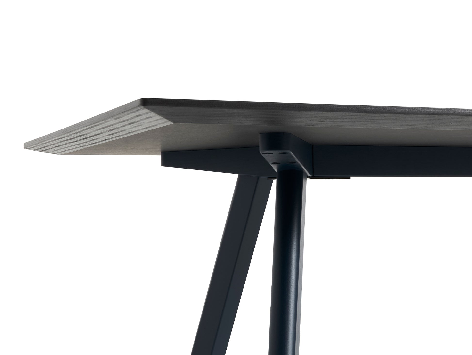Copenhague Dining Table CPH30 by HAY / Deep Blue Lacquered Oak (Water-Based) / Smokey Blue Linoleum (Forbo 4179) Tabletop