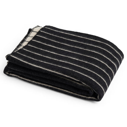 Outdoor Market Throw by HAY - Black with Beige Stripe