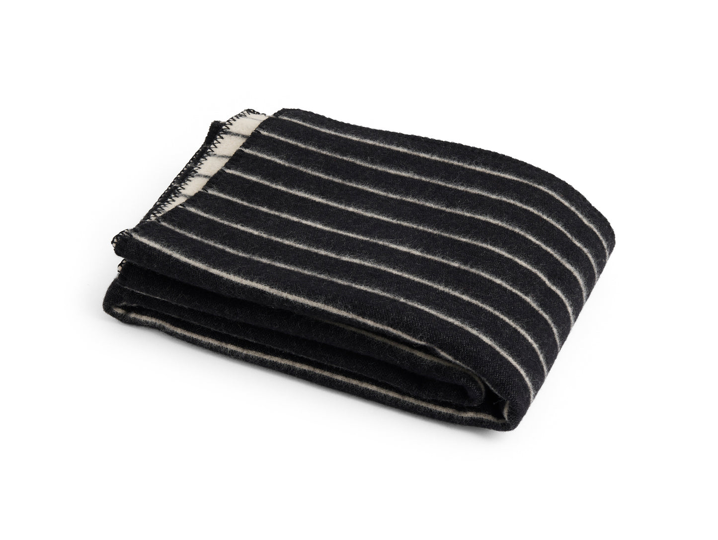 Outdoor Market Throw by HAY - Black with Beige Stripe