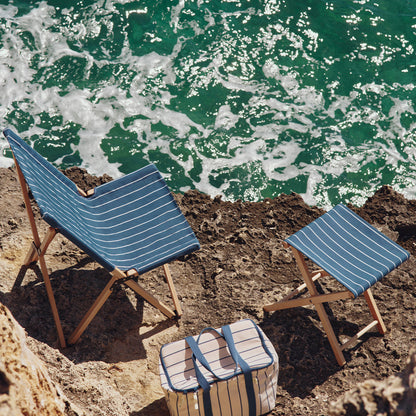 Outdoor Market Folding Chair by HAY - Blue with Beige Stripe